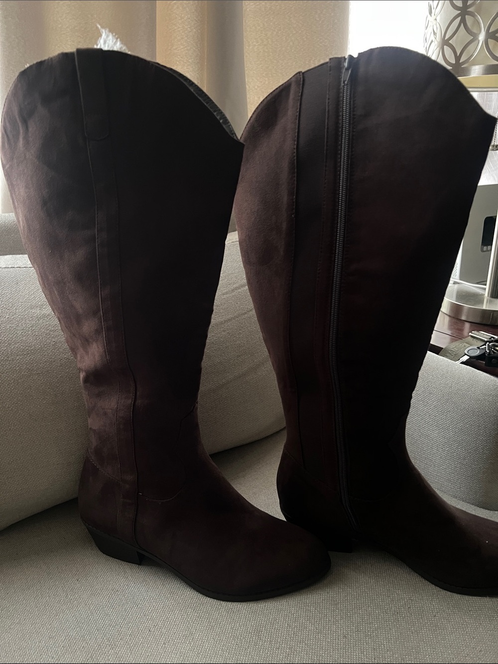 Lane Bryant Dark Brown Over-the-Knee Suede Boots